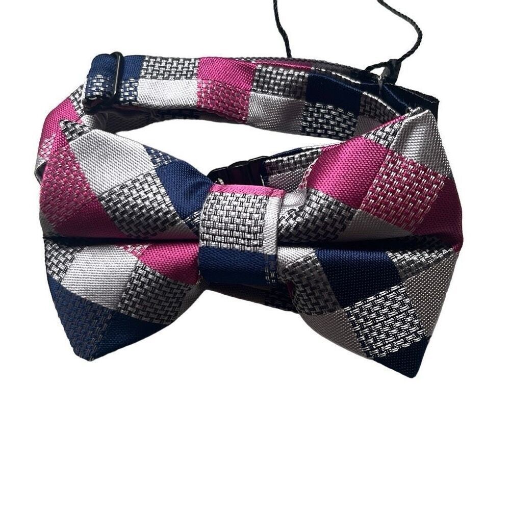 Littlest Prince Boys 0-8 Year Blue Pink Gray Plaid Bowtie NEW Formal Wedding‎